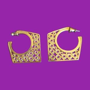 Vintage Atomic Modernist Filigree Circles Geometric Castlecore Post Earrings